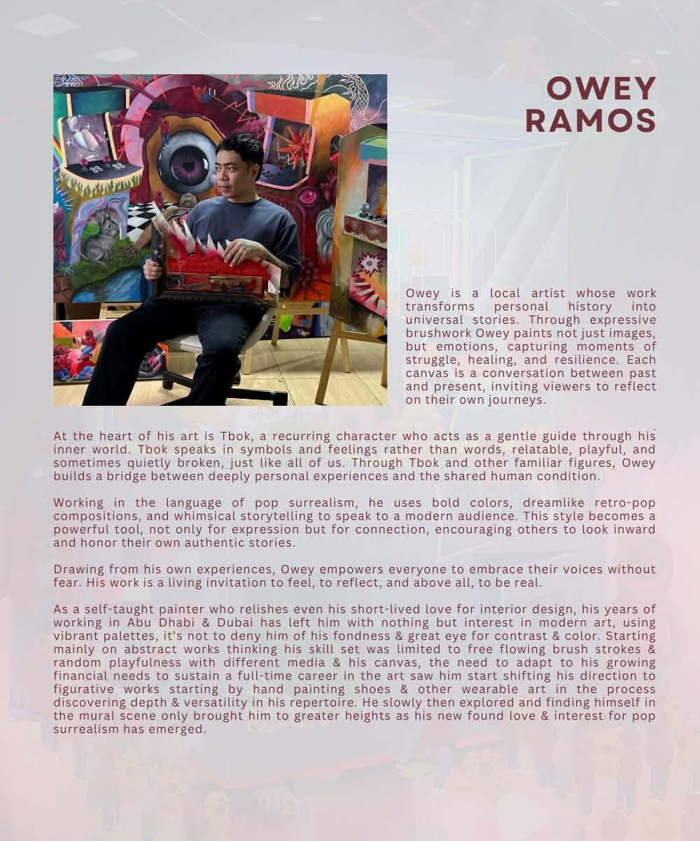Owey Ramos in his studio surrounded by his work